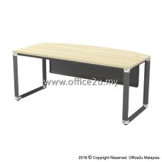 OMB-180A OVERJOY SERIES CURVE-FRONT EXECUTIVE TABLE - METAL MODESTY PANEL